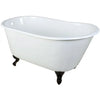 Kingston Brass Aqua Eden 53" Cast Iron Slipper Clawfoot Bathtub - VCTND5328NT