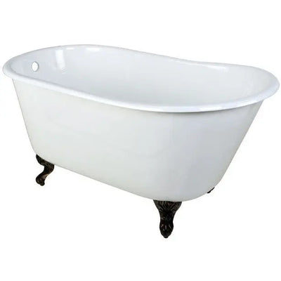 Kingston Brass Aqua Eden 53" Cast Iron Slipper Clawfoot Bathtub - VCTND5328NT
