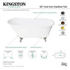 Kingston Brass Aqua Eden 53" Cast Iron Slipper Clawfoot Bathtub - VCTND5328NT