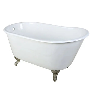 Kingston Brass Aqua Eden 53" Cast Iron Slipper Clawfoot Bathtub - VCTND5328NT