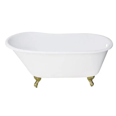 Kingston Brass Aqua Eden 53" Cast Iron Slipper Clawfoot Bathtub - VCTND5328NT