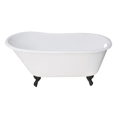 Kingston Brass Aqua Eden 53" Cast Iron Slipper Clawfoot Bathtub - VCTND5328NT