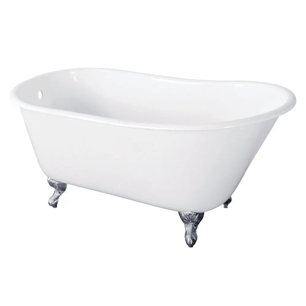 Kingston Brass Aqua Eden 57" Cast Iron Single Slipper Clawfoot Tub - VCTND5728NT