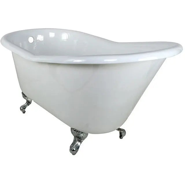 Kingston Brass Aqua Eden 60" Cast Iron Slipper Clawfoot Freestanding Tub