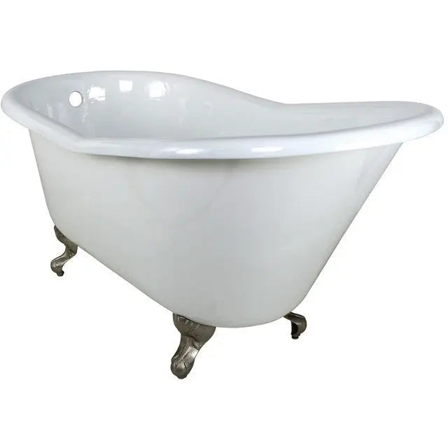 Kingston Brass Aqua Eden 60" Cast Iron Slipper Clawfoot Freestanding Tub