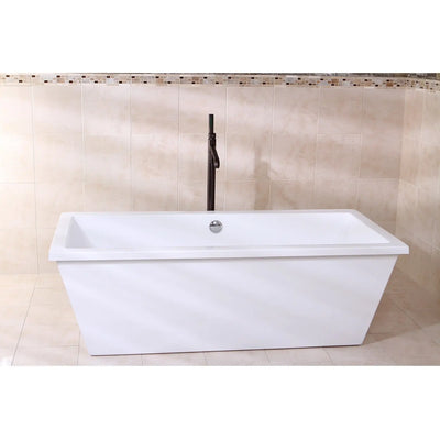 Kingston Brass Aqua Eden 66" Contemporary Freestanding Acrylic Bathtub - VTSQ663422