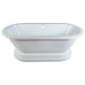 Kingston Brass Aqua Eden 67" Contemporary Pedestal Double Ended Acrylic Bathtub - VTPE672824PBA