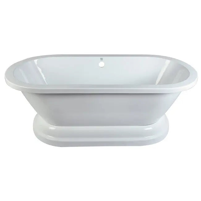 Kingston Brass Aqua Eden 67" Contemporary Pedestal Double Ended Acrylic Bathtub - VTPE672824PBA
