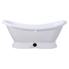 Kingston Brass Aqua Eden 69" Contemporary Pedestal Double Slipper Acrylic Freestanding Bathtub with 7" Deck Drillings, White - VT7DS692828P Kingston Brass