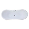 Kingston Brass Aqua Eden 69" Contemporary Pedestal Double Slipper Acrylic Freestanding Bathtub with 7" Deck Drillings, White - VT7DS692828P Kingston Brass