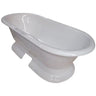 Kingston Brass Aqua Eden 72" Cast Iron Double Ended Freestanding Pedestal Tub - side view