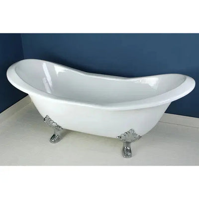 Kingston Brass Aqua Eden 72" Cast Iron Double Slipper Clawfoot Freestanding Bathtub Kingston Brass