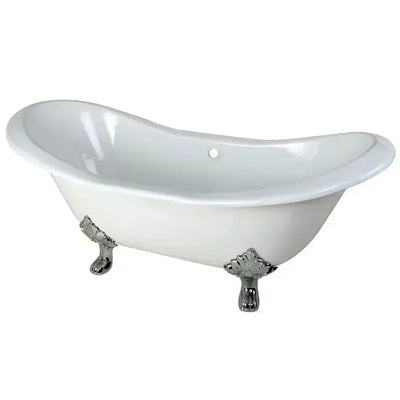 Kingston Brass Aqua Eden 72" Cast Iron Double Slipper Clawfoot Freestanding Bathtub Kingston Brass