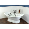 Kingston Brass Aqua Eden 72" Cast Iron Double Slipper Pedestal Freestanding Bathtub Kingston Brass
