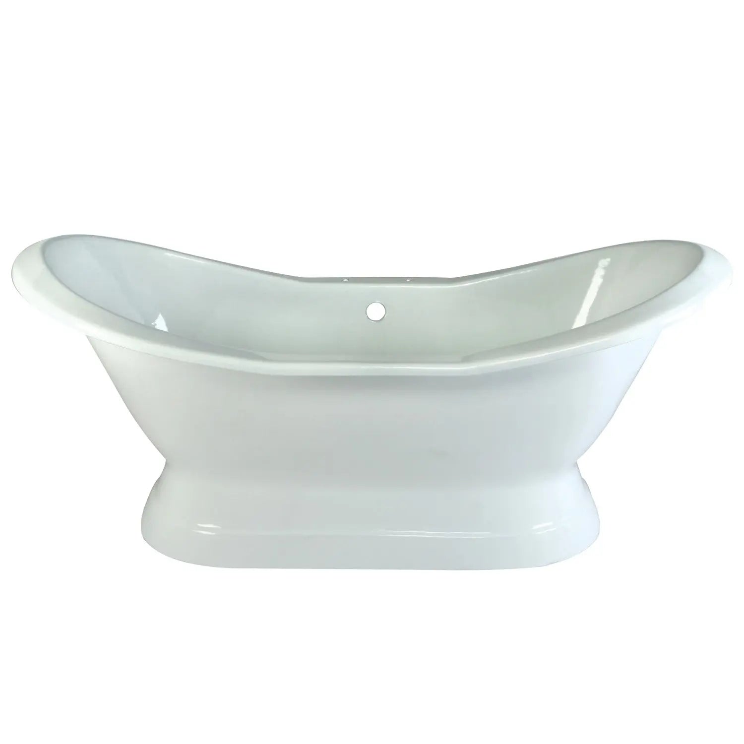 Kingston Brass Aqua Eden 72" Cast Iron Double Slipper Pedestal Freestanding Bathtub Kingston Brass