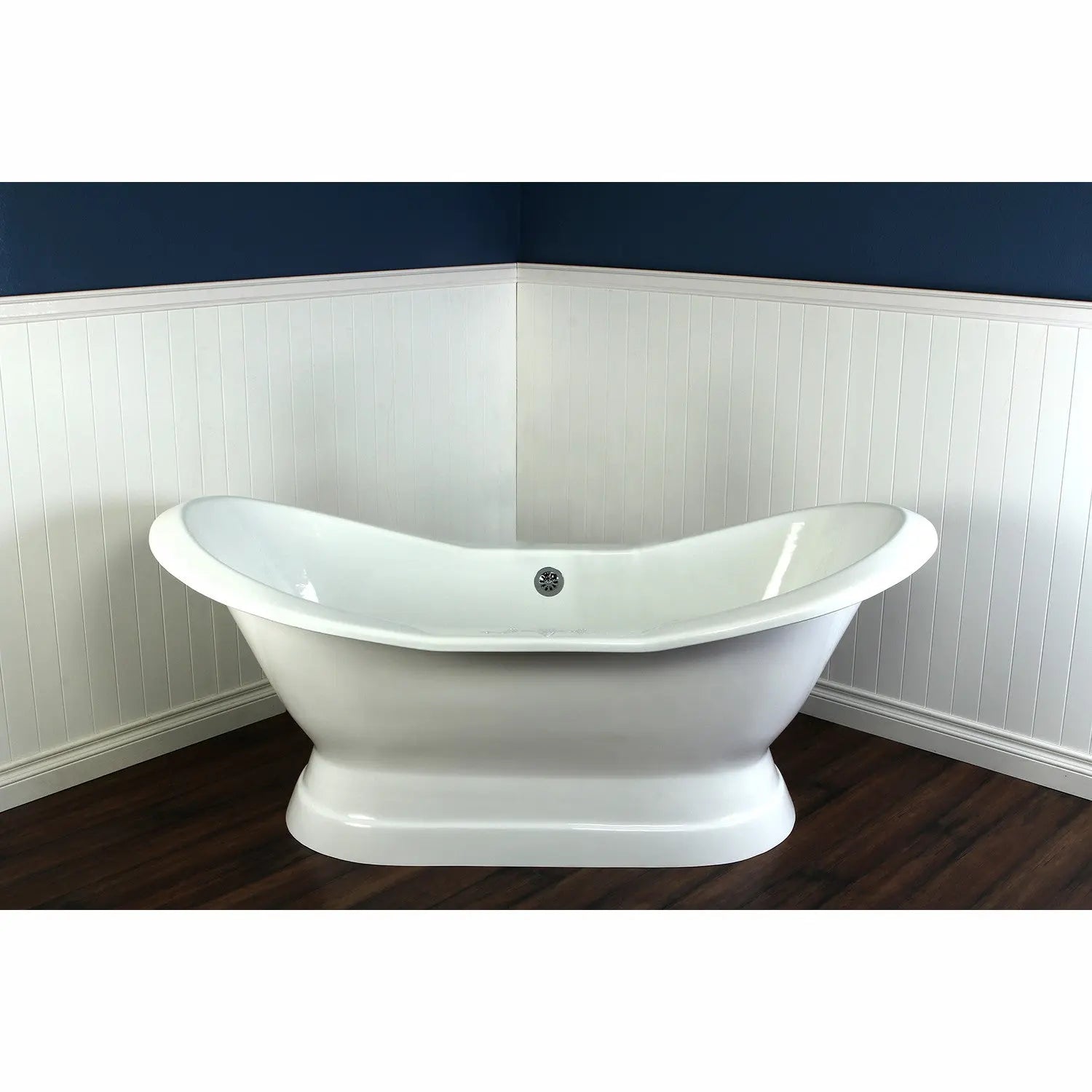 Kingston Brass Aqua Eden 72" Cast Iron Double Slipper Pedestal Freestanding Bathtub Kingston Brass