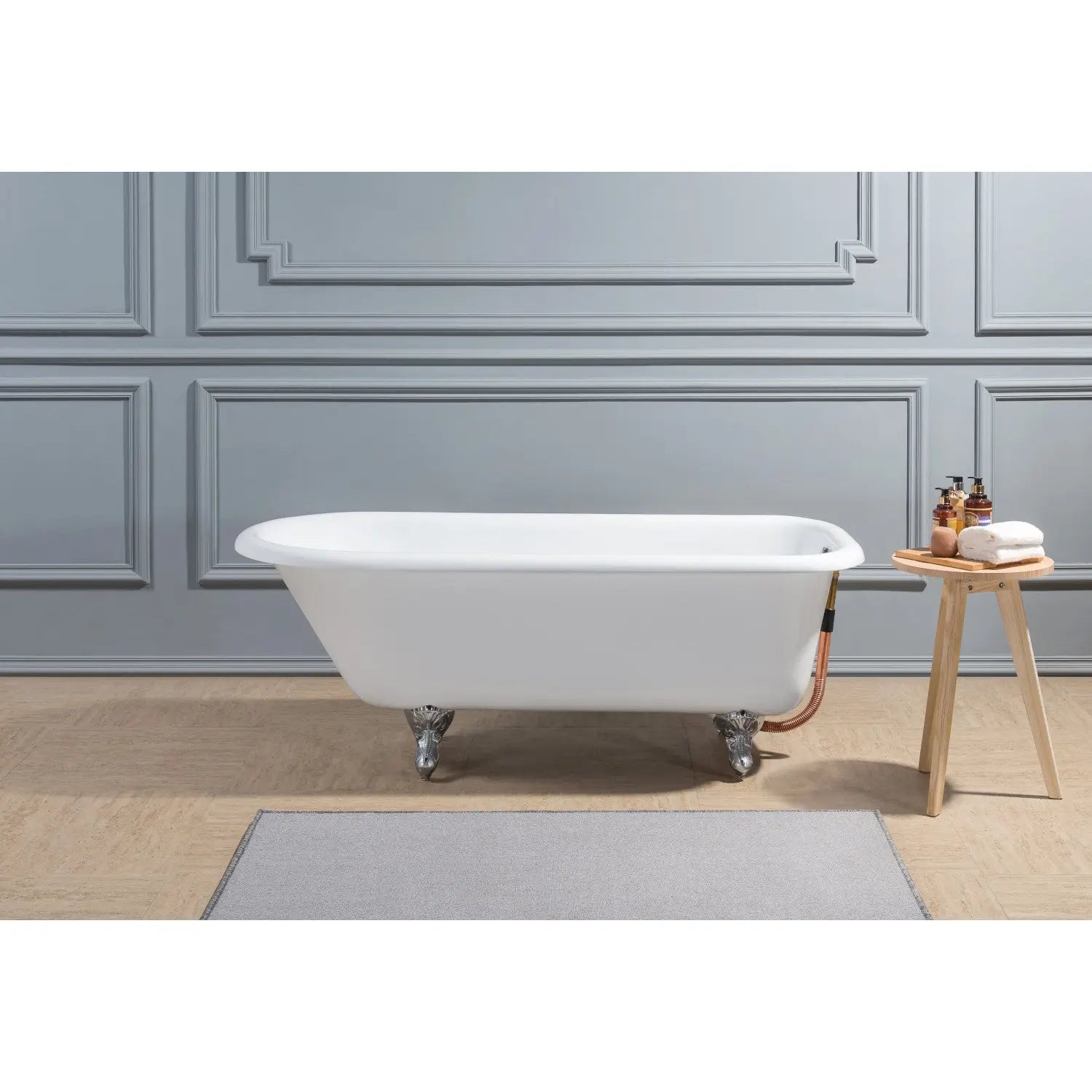 Kingston Brass Aqua Eden VCTND483117W 48-Inch Cast Iron Roll Top Clawfoot Tub Kingston Brass