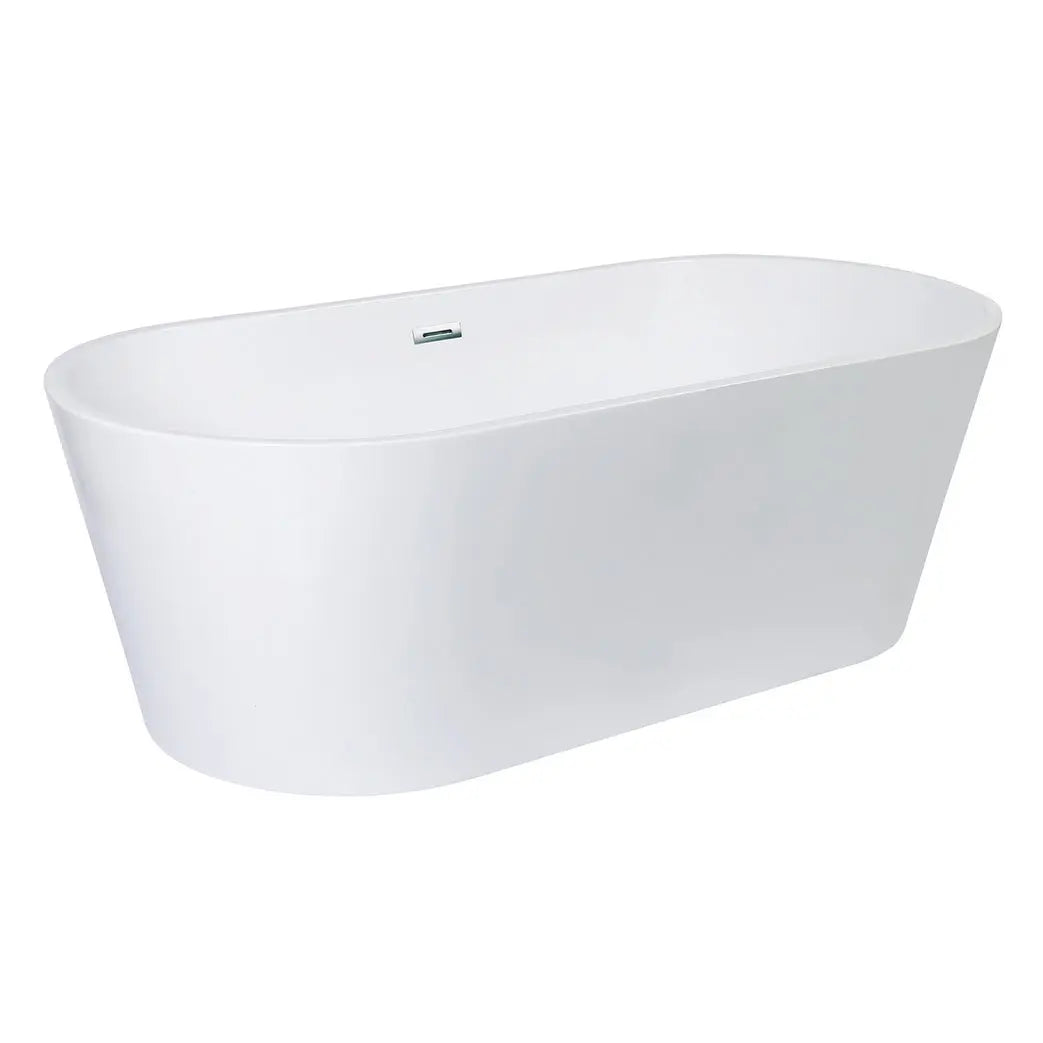 Kingston Brass Aqua Eden VTDE713223T 71" Acrylic Freestanding Tub with Center Drain Hole, Glossy White Kingston Brass