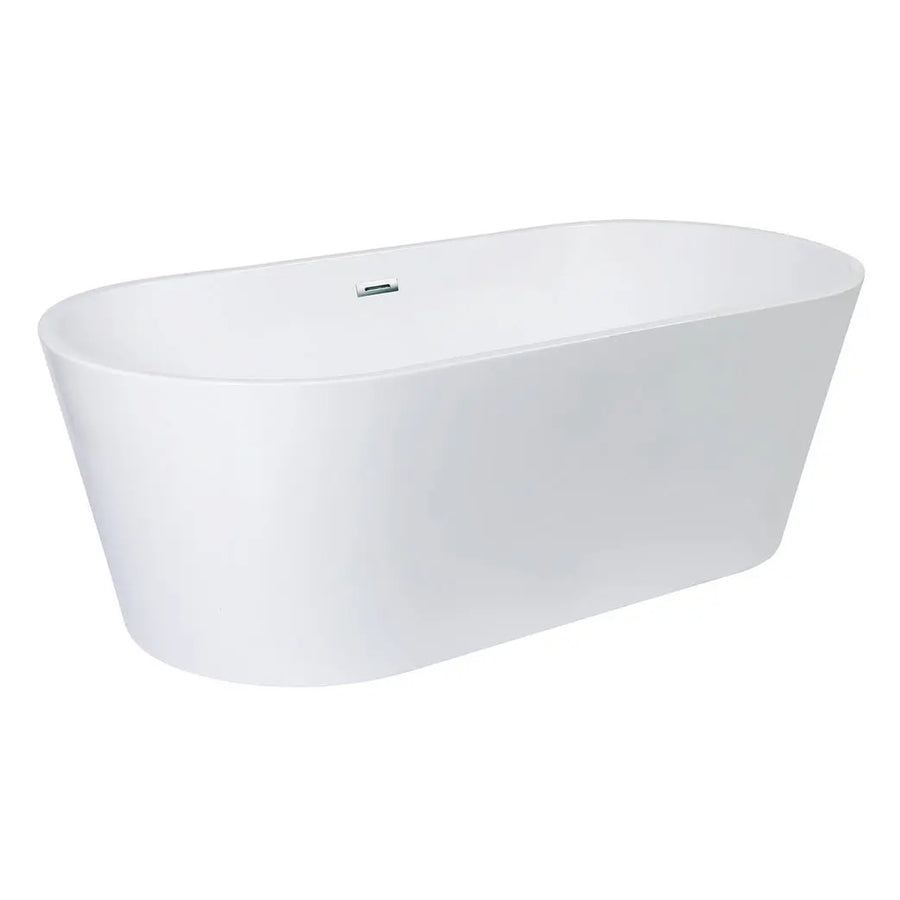 Kingston Brass Aqua Eden VTDE713223T 71" Acrylic Freestanding Tub with Center Drain Hole, Glossy White Kingston Brass