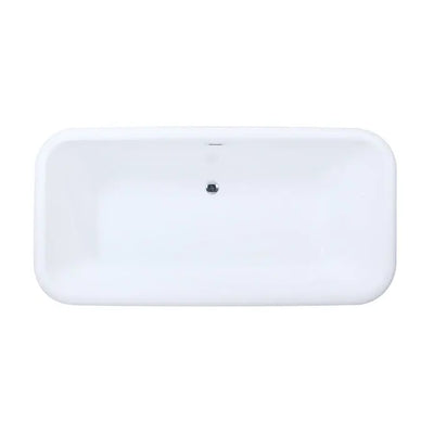 Kingston Brass Aqua Eden VTDE713524WA 71-Inch Acrylic Double Ended Pedestal Tub with Drain, Glossy White Kingston Brass