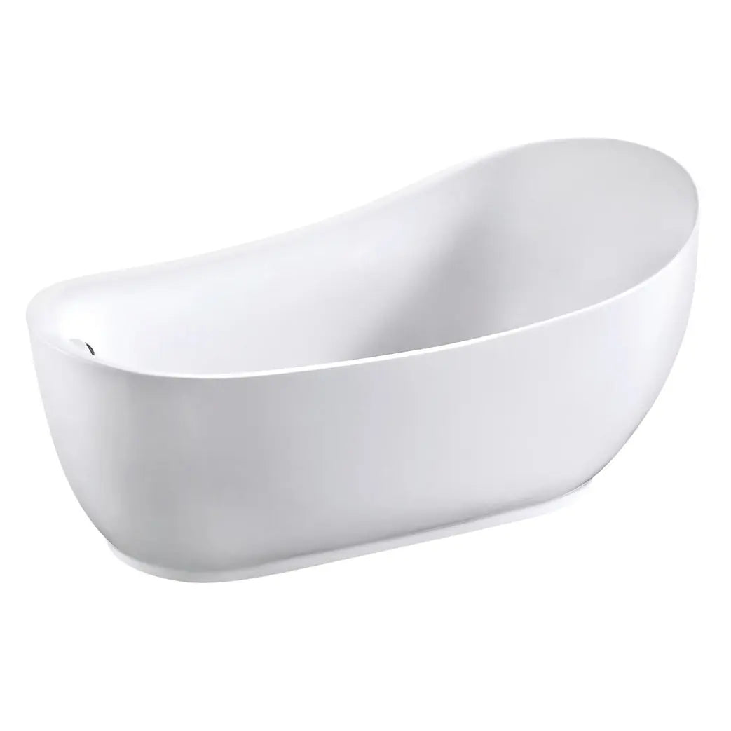 Kingston Brass Aqua Eden 70" Glossy White Acrylic Freestanding Tub with End Drain