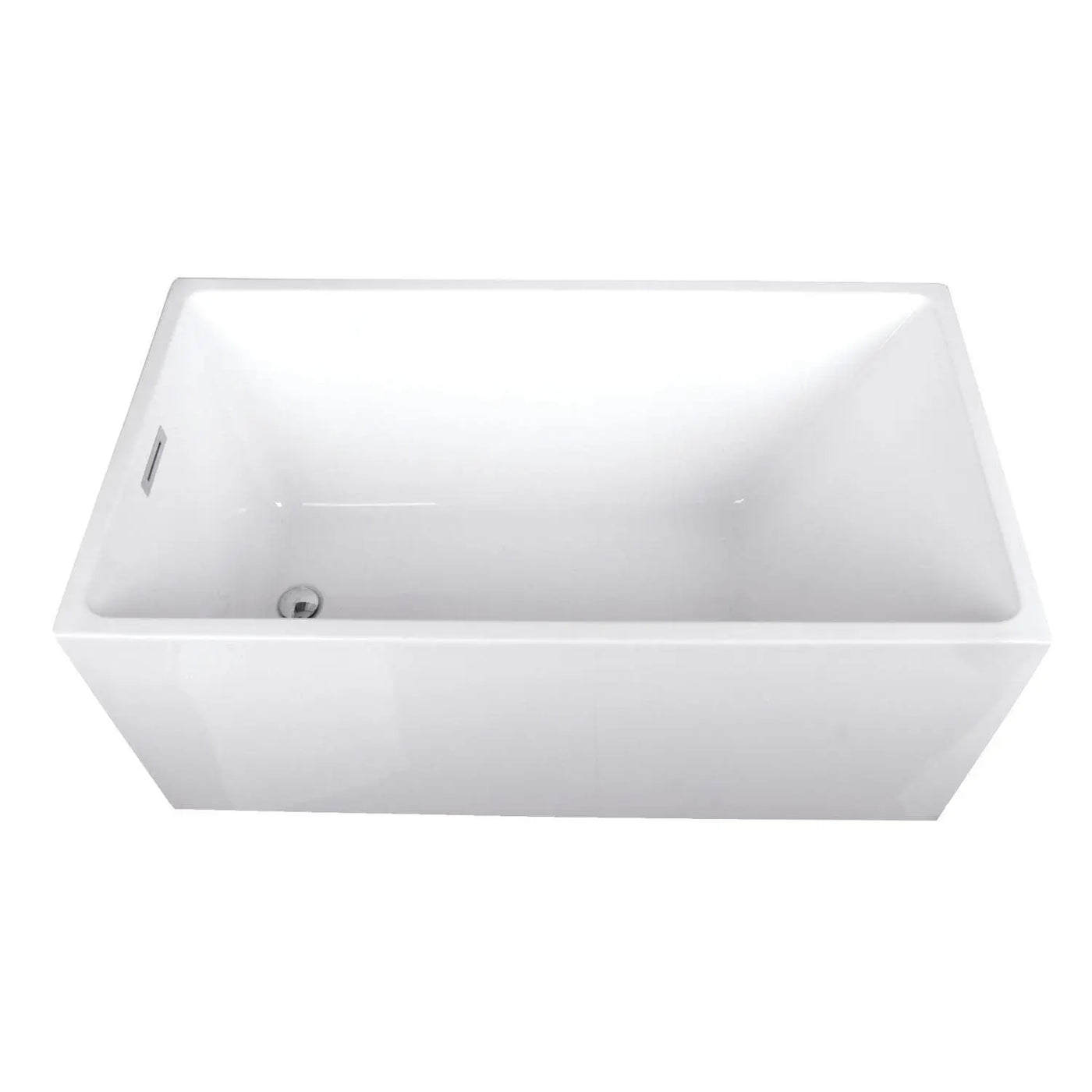 Kingston Brass Aqua Eden VTSQ512823 51" Modern Freestanding Acrylic Tub with Reversible/End Drain
