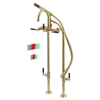 Kingston Brass Concord CCK810XDKL Freestanding Tub Faucet with Supply Line and Stop Valve, Polished Chrome Kingston Brass