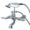 Kingston Brass Vintage CC543T Three-Handle 2-Hole Tub Wall Mount Clawfoot Tub Faucet with Hand Shower Kingston Brass