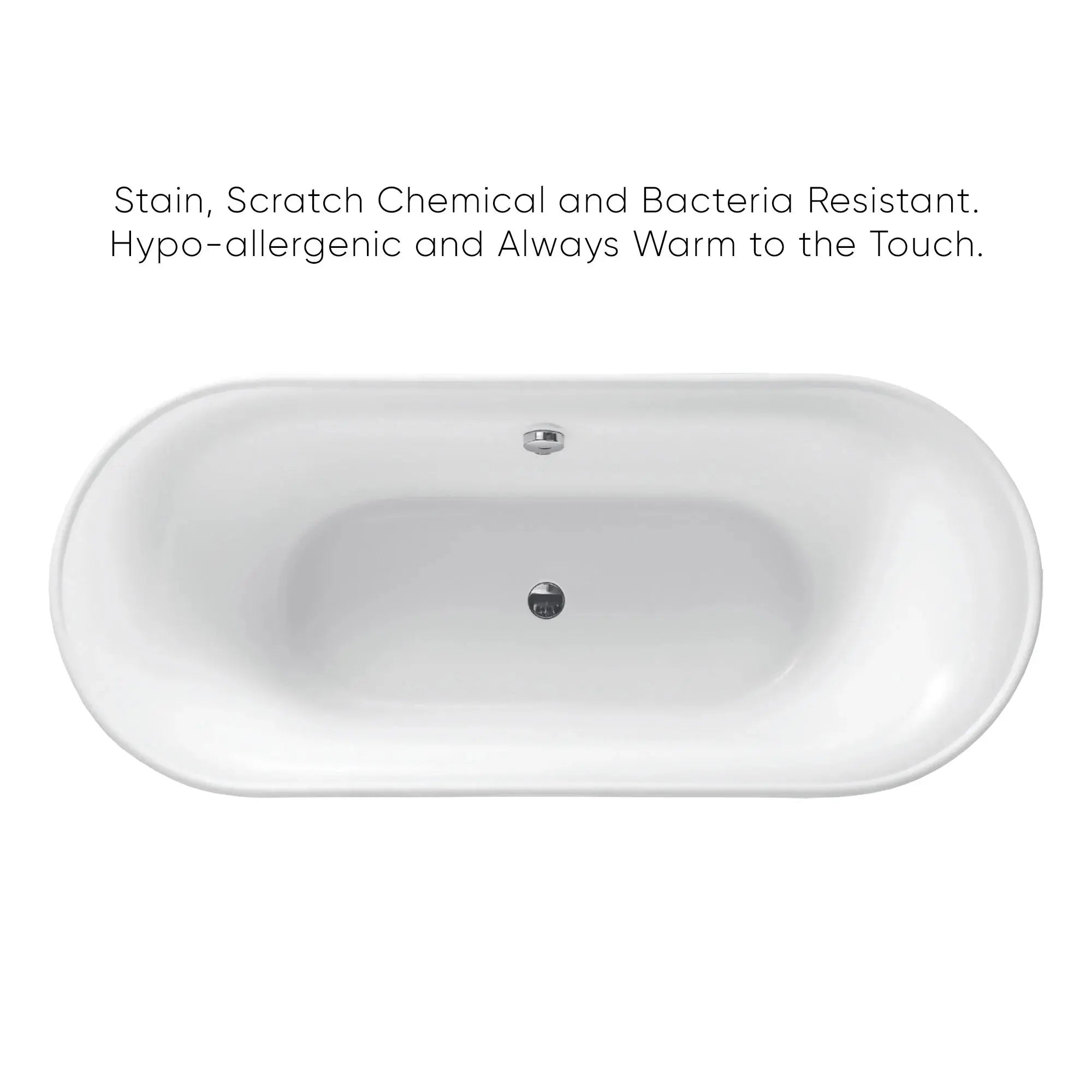 Whitehaus Collection WHBL175BATH Oval Double Side Freestanding Acrylic Soaking Bathtub Alfi Trade Inc