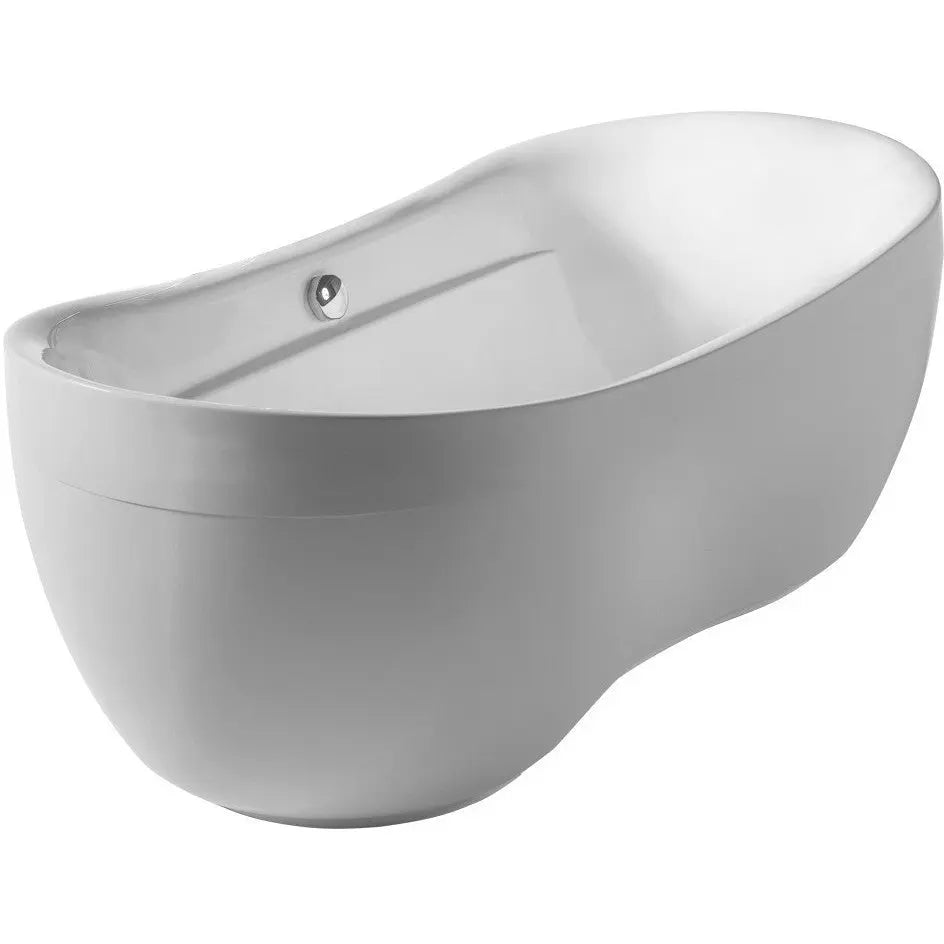 Whitehaus Collection WHYB170BATH Oval Freestanding Acrylic Soaking Bathtub