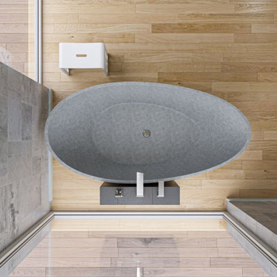 ALFI brand ABCO72TUB 72" Solid Concrete Tear Drop Freestanding Bathtub