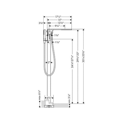Axor Massaud Freestanding Tub Filler (Chrome) - 18450001