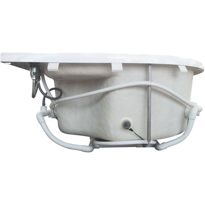 EAGO AM124-R 71" Double Corner Acrylic White Jetted Whirlpool Tub - Affordable Cheap Freestanding Clawfoot Bathtubs Tub
