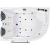 EAGO AM124-R 71" Double Corner Acrylic White Jetted Whirlpool Tub - Affordable Cheap Freestanding Clawfoot Bathtubs Tub Top View White Background