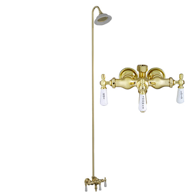 Barclay Products Clawfoot Tub Filler – Diverter Faucet with Old Style Spigot Polished Brass in White Background