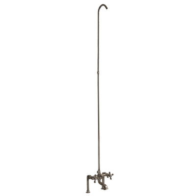 Barclay Products Clawfoot Tub/Shower Converto Unit with Elephant Spout Polished Nickel in White Background