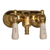 Barclay Products Clawfoot Tub Filler – Lever Handles Polished Brass in White Background