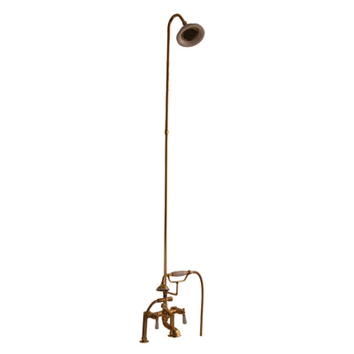 Barclay Products Tub/Shower Converto Unit – Elephant Spout with Handshower Polished Brass in White Background
