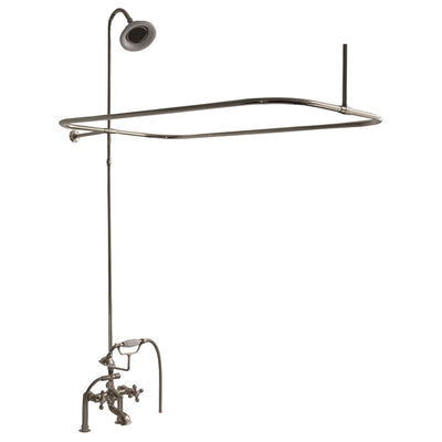 Barclay Products Clawfoot Tub/Shower Converto Unit with Handshower Polished Nickel in White Background