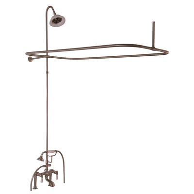 Barclay Products Clawfoot Tub/Shower Converto Unit with Handshower Brushed Nickel in White Background