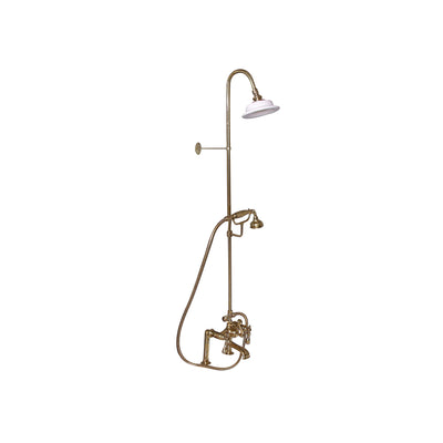 Barclay Products Clawfoot Tub/Shower Converto Unit with Handshower Polished Brass in White Background
