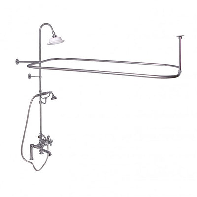 Barclay Products Rectangular Shower Unit – Metal Cross Handles Polished Chrome in White Background