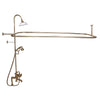 Barclay Products Rectangular Shower Unit – Metal Cross Handles Polished Brass in White Background