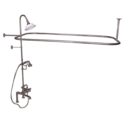 Barclay Products Rectangular Shower Unit – Metal Cross Handles Polished Nickel in White Background