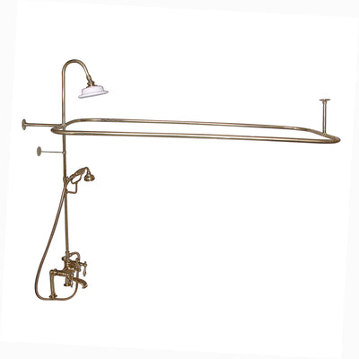 Barclay Products Rectangular Shower Unit – Metal Lever Handles Polished Brass in White Background