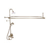 Barclay Products Rectangular Shower Unit – Metal Lever 2 Handles Polished Brass in White Background