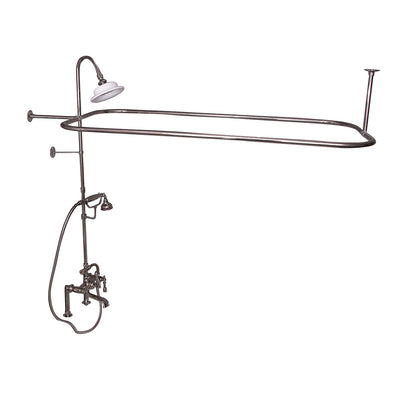 Barclay Products Rectangular Shower Unit – Metal Lever 2 Handles Polished Nickel in White Background