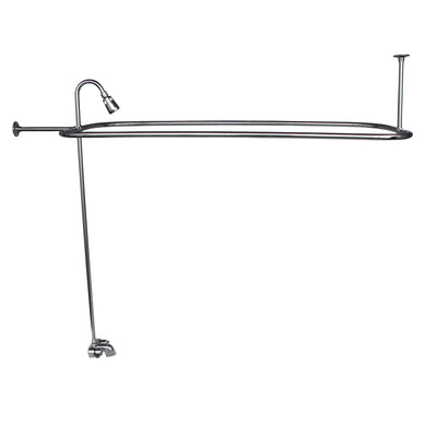 Barclay Products Code Spout “D” Rod Clawfoot Tub Shower Unit Polished Chrome in White Background