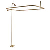 Barclay Products Converto 54" Rectangular Clawfoot Shower Unit Polished Brass in White Background