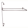 Barclay Poducts Code Spout "D" Rod Clawfoot Shower Unit Brushed Nickel in White Background